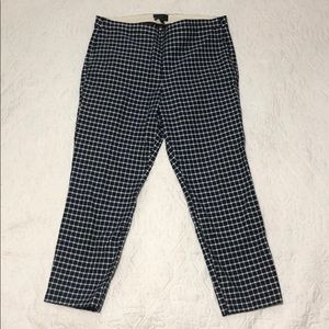 J Crew Martie Stretch Navy & White Crop Pants sz12